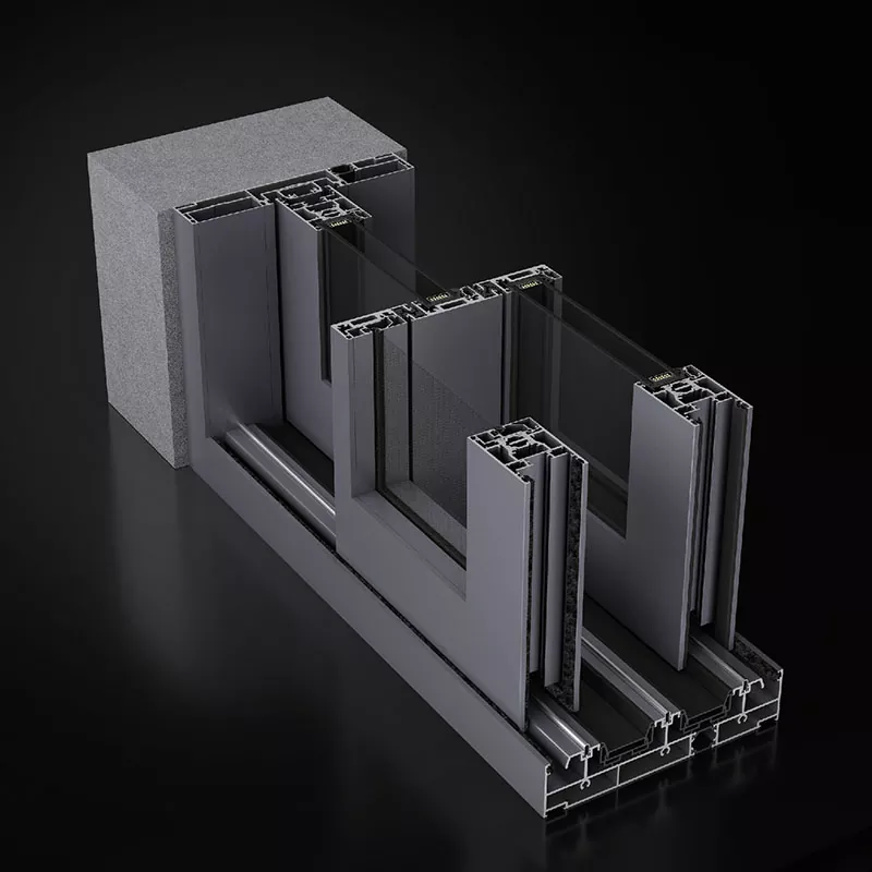 Elektrisk innebygd persienner Louver aluminiumsglidevindu